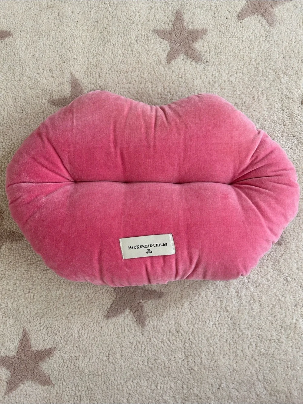 MacKenzie-Childs Hot Pink Pucker Up Lip Pillow